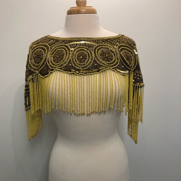 FABULOUS Vintage Heavily beaded collar Wear 2 ways - Picture 2 of 8